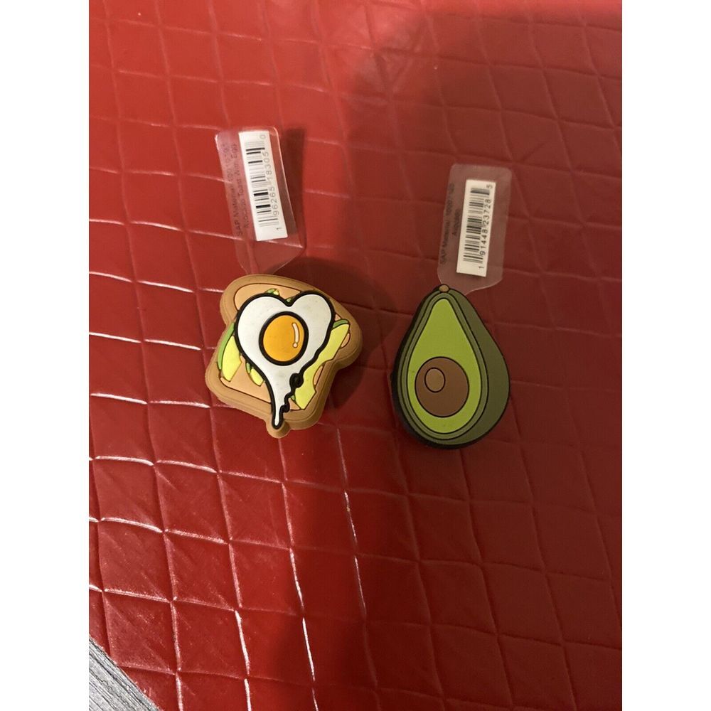 (2) CROCS JIBBITZ Charms - Avocado with Egg & Avocado- Set of 2